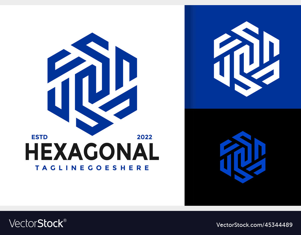 Letter n hexagon logo logo logos design element stock