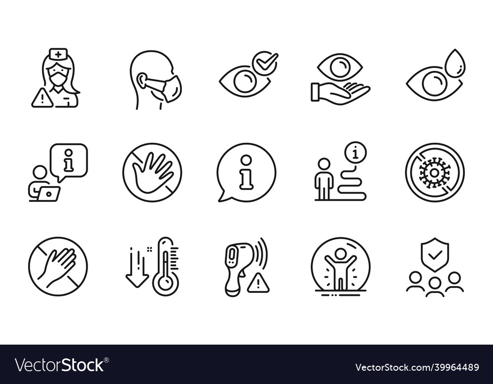 Medical icons set included icon as health eye Vector Image