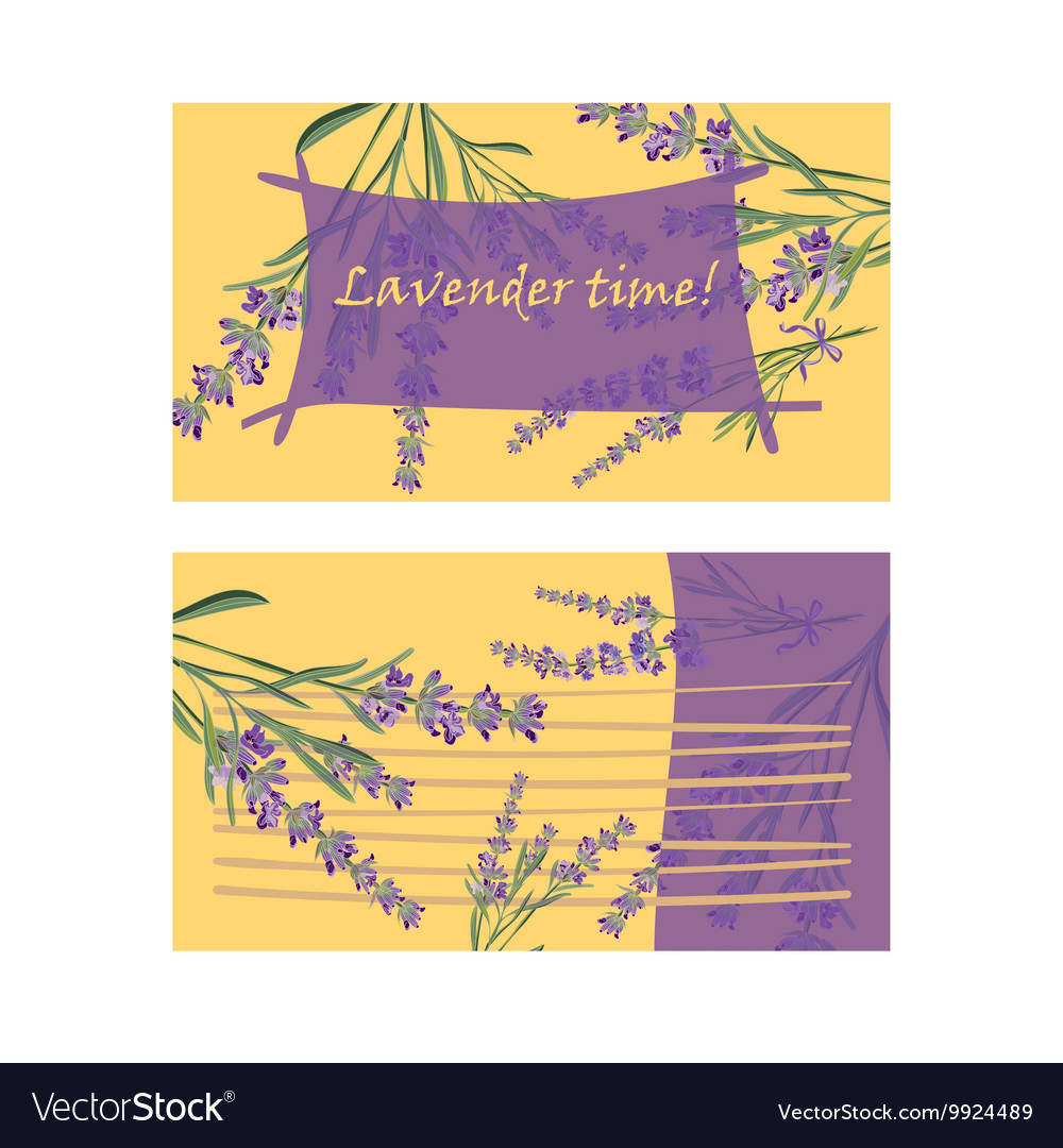 Set invitation cards with flower frame lavender