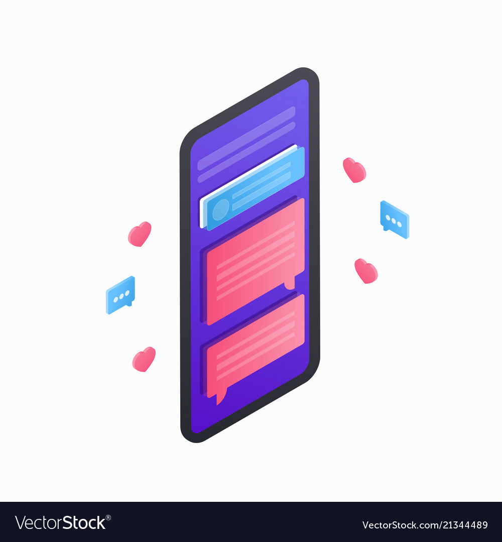 Smartphone isometric icon 3d flat mobile device