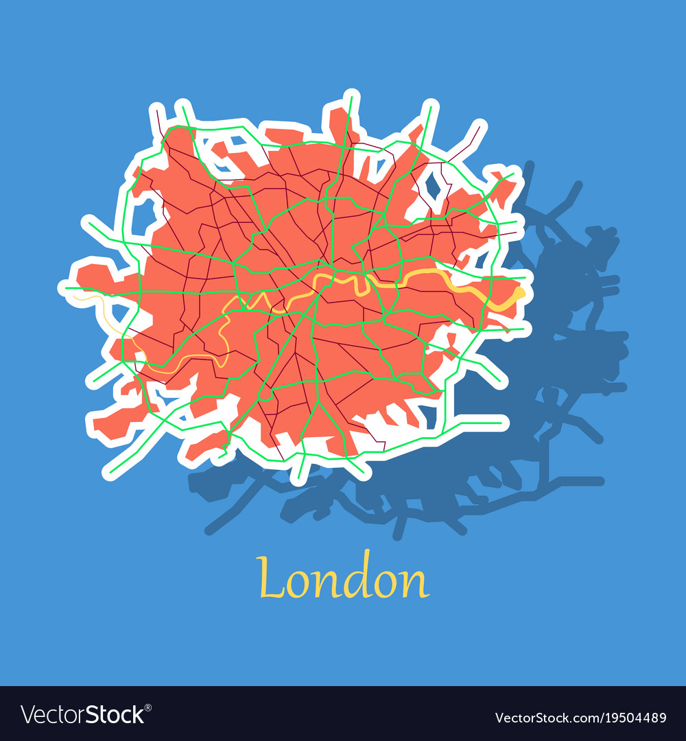 Aufkleber Farbkarte von london vereint Königreich Stadt