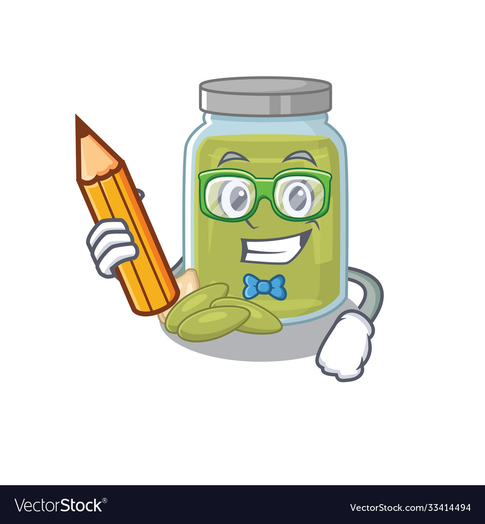 A smart student pumpkin seed butter character