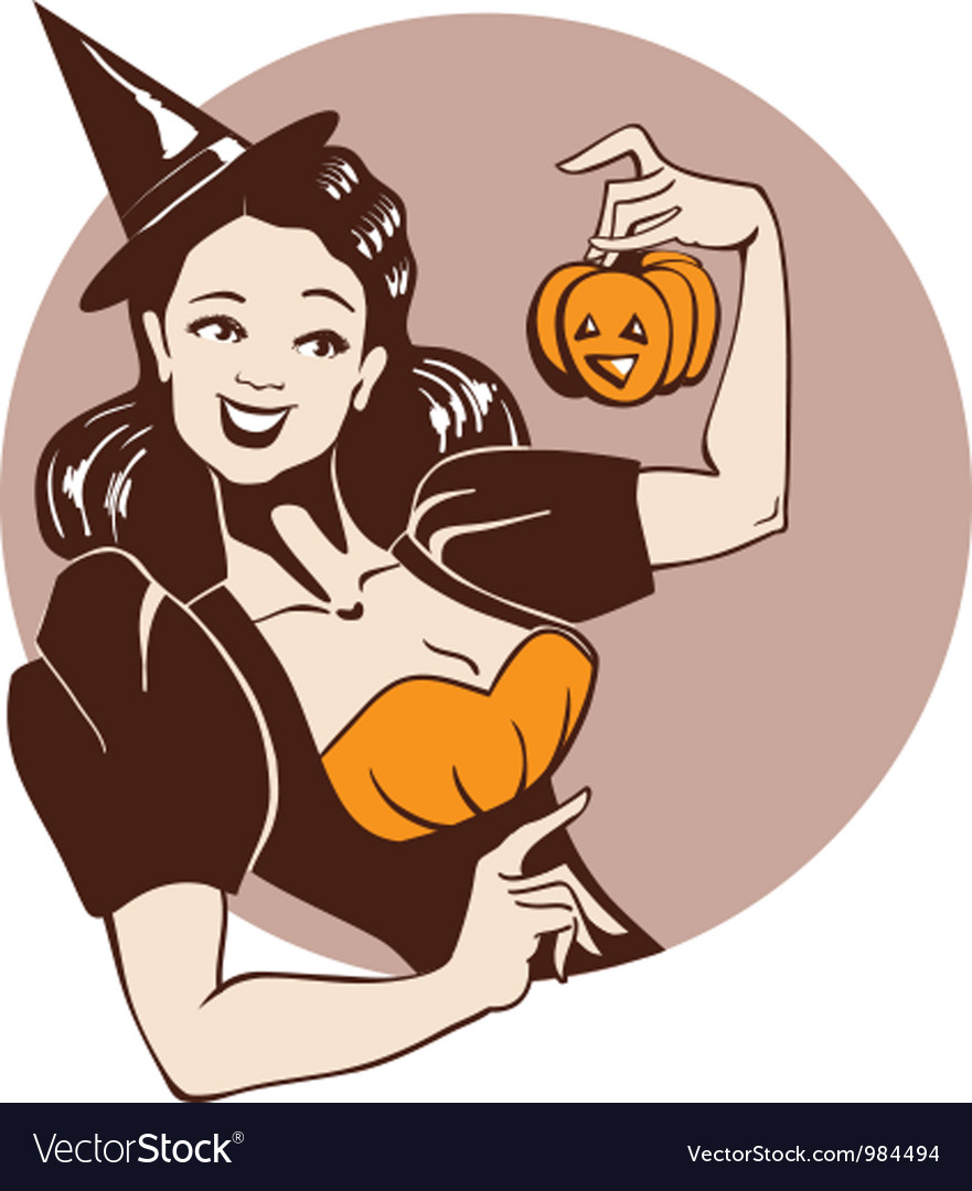 Halloween Pinup Girl Royalty Free Vector Image 0931