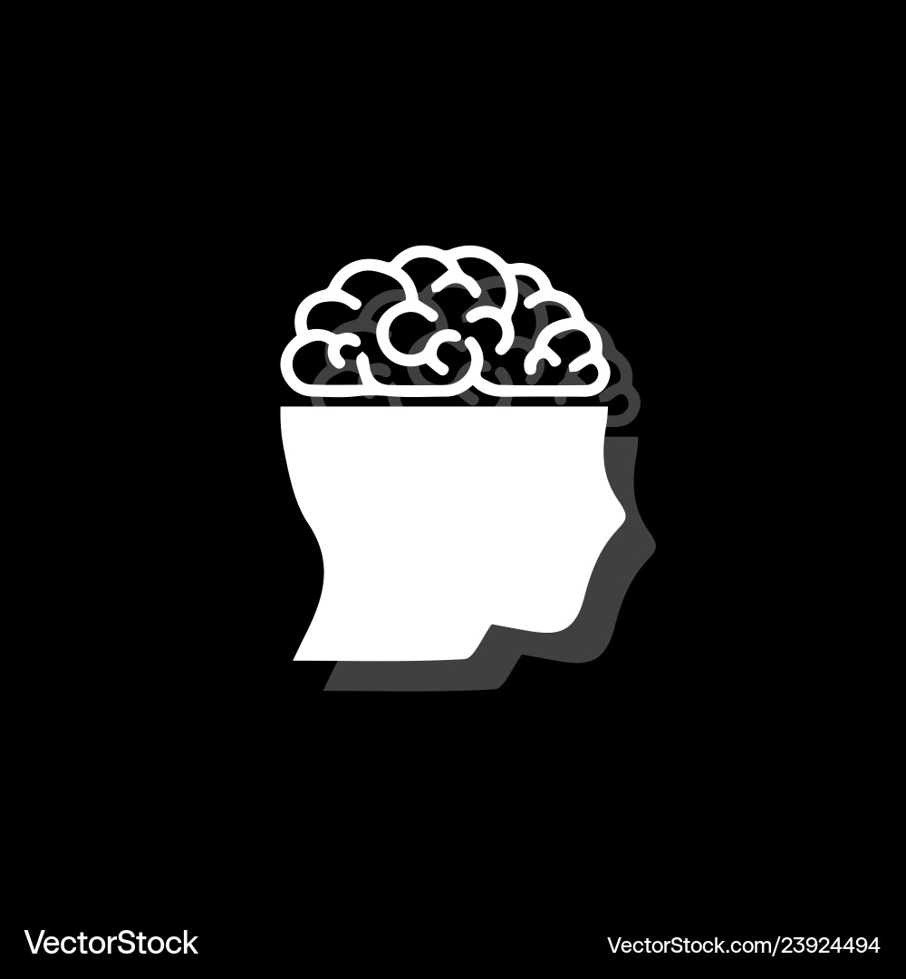 Human brain icon flat Royalty Free Vector Image