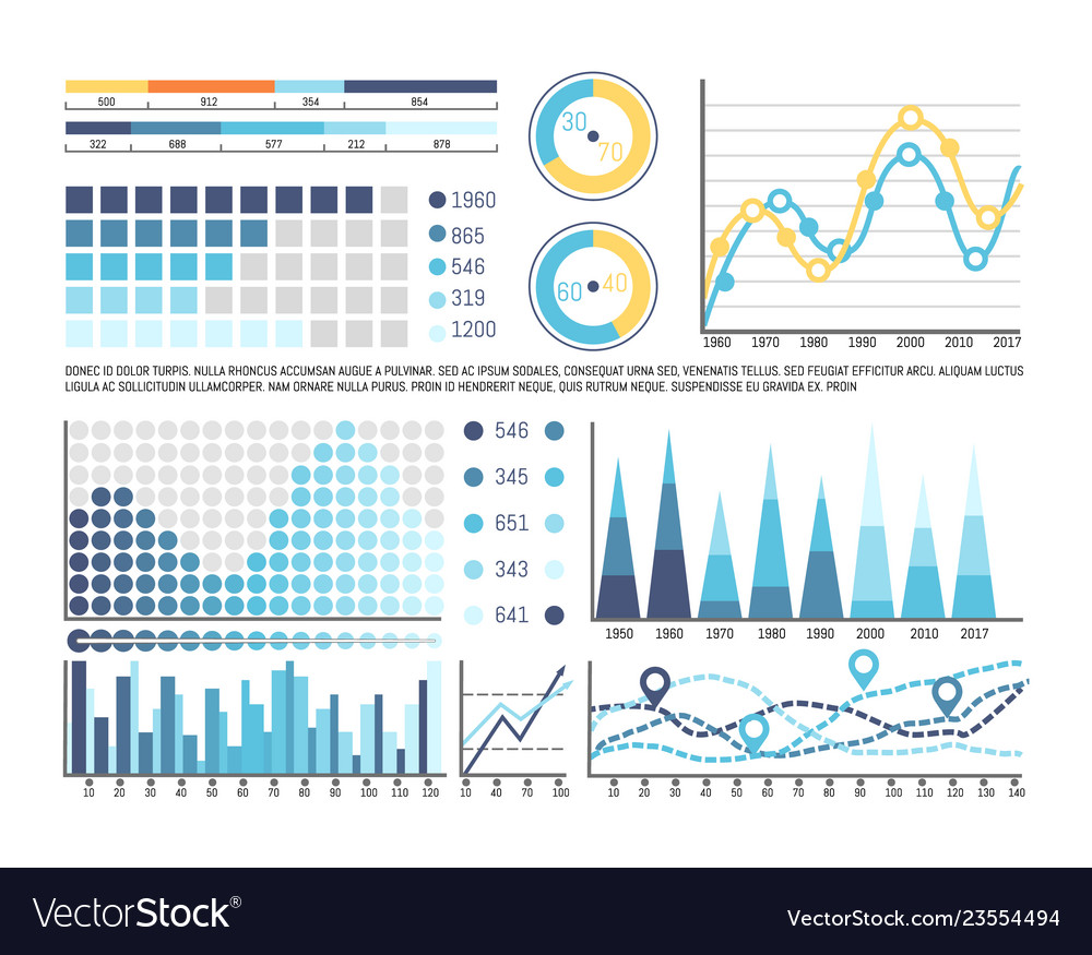 Infographic with timeline and numbers information Vector Image