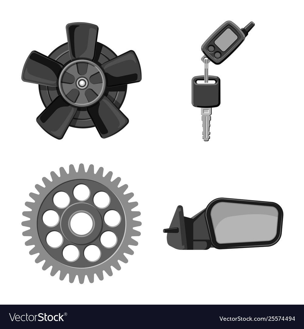 Isolated object auto and part logo set vector image Isolated object auto and part logo set