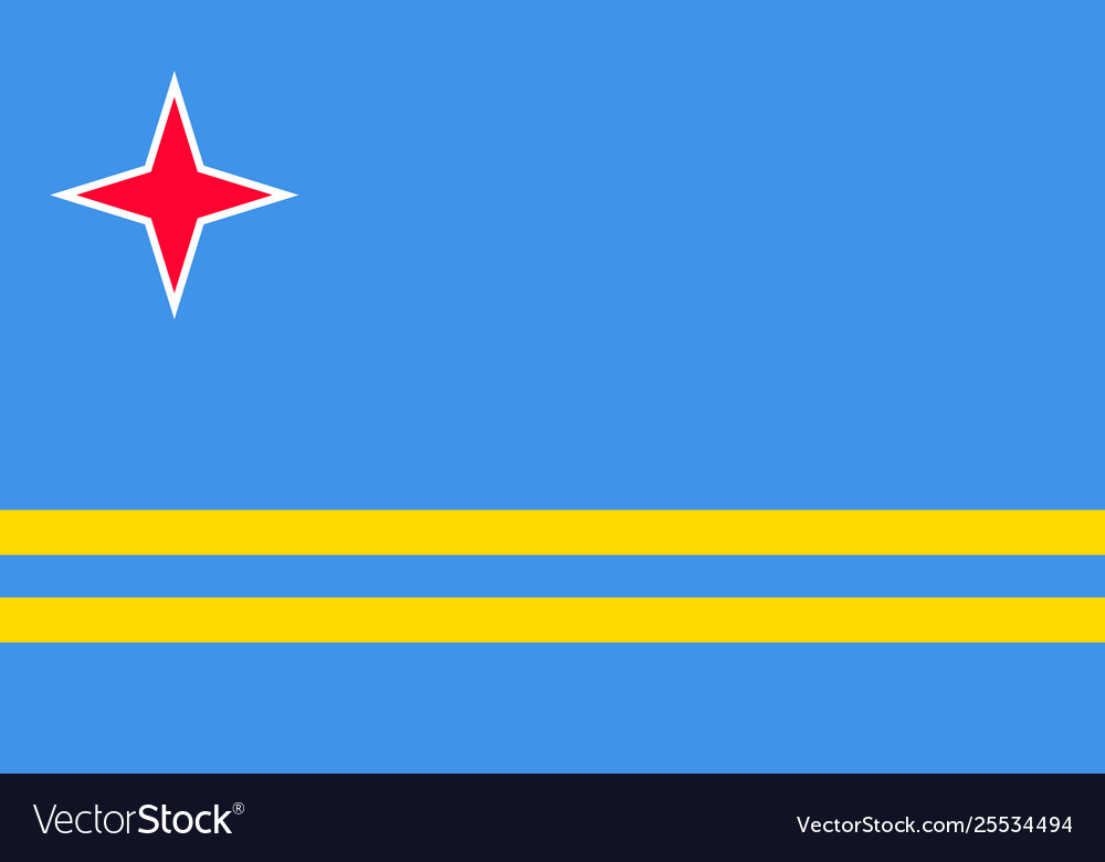 National flag aruba island in caribbean Royalty Free Vector