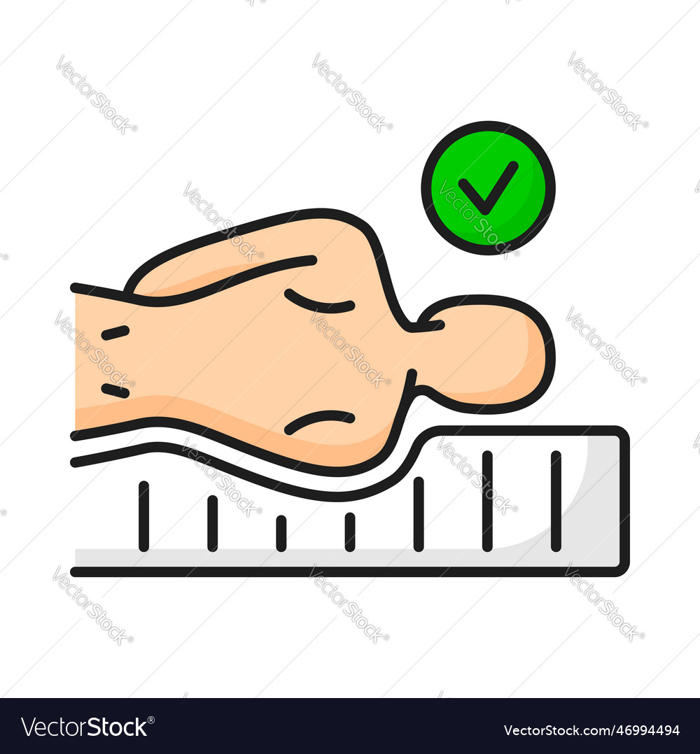 Person sleeps on mattress with correct position Vector Image