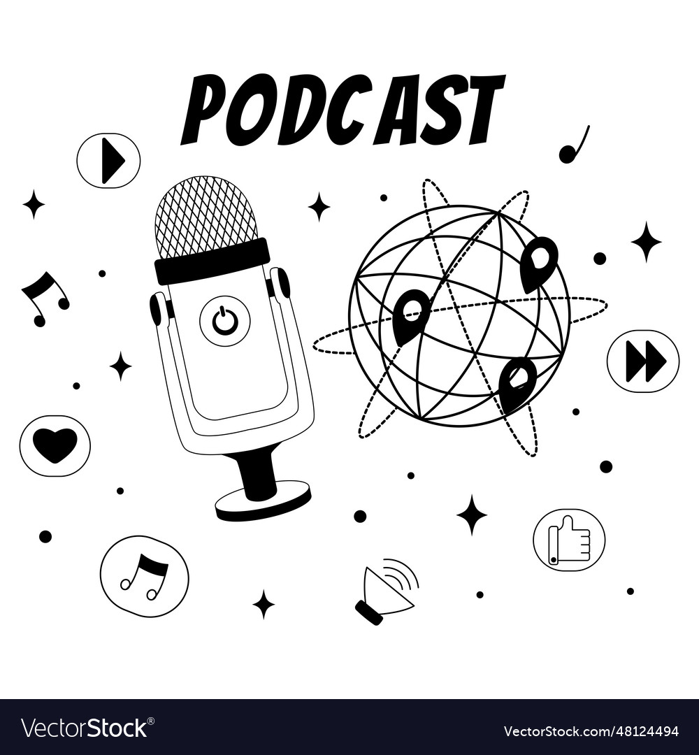 Podcast theme royalty free vector image vectorstock