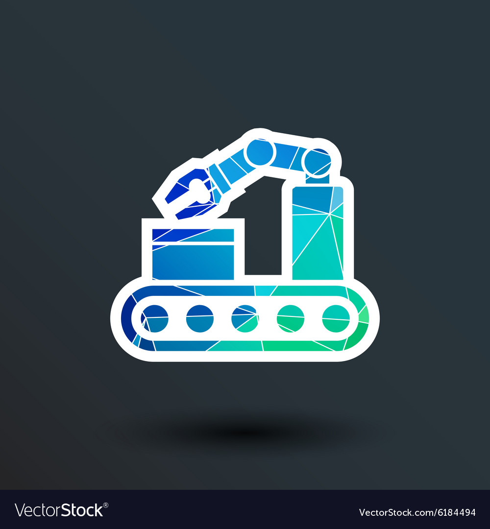 Robotic production icon button logo symbol concept