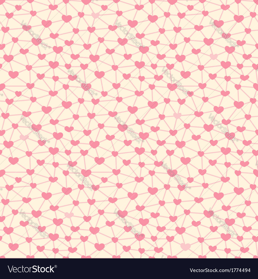 Seamless pattern with hearts linked together