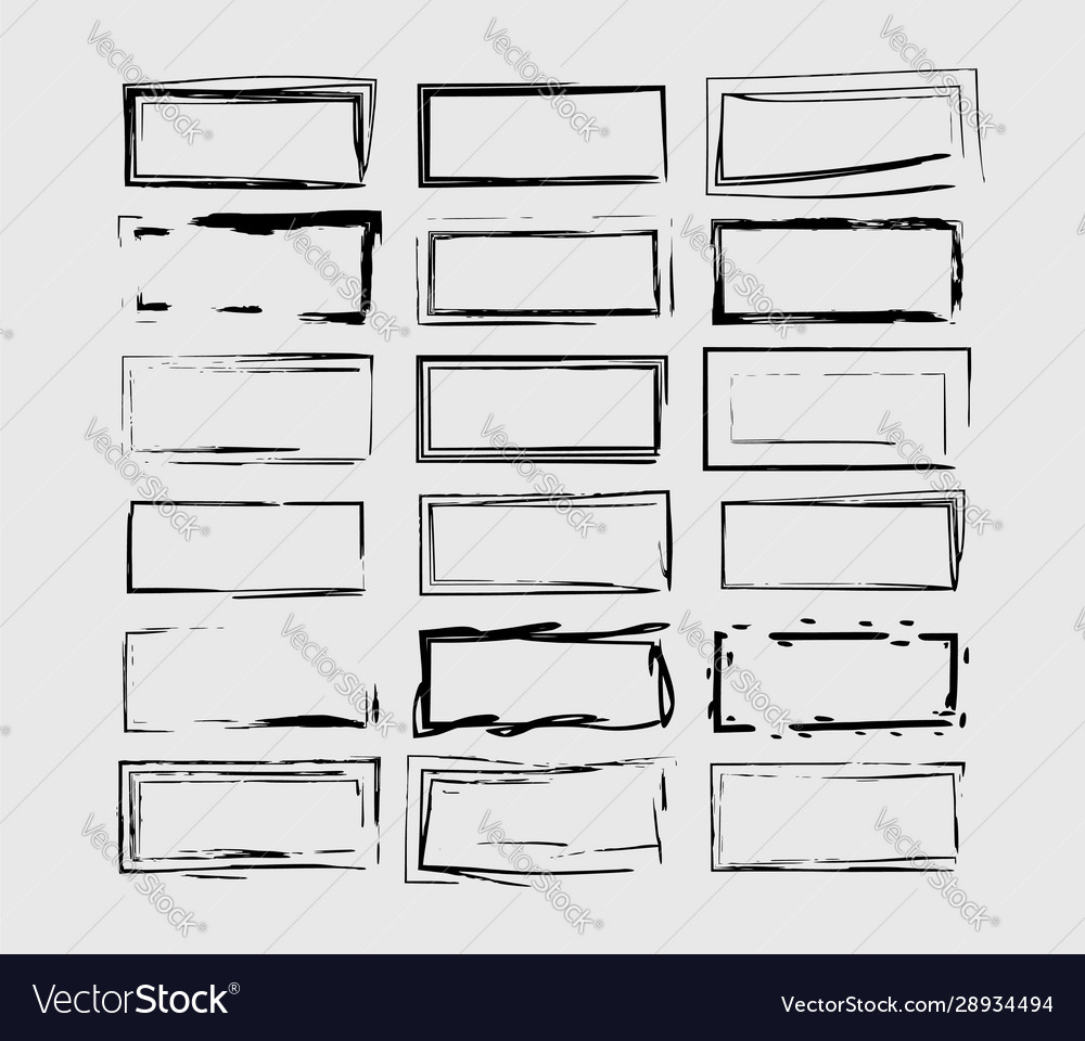 Set black frames empty borders signs Royalty Free Vector