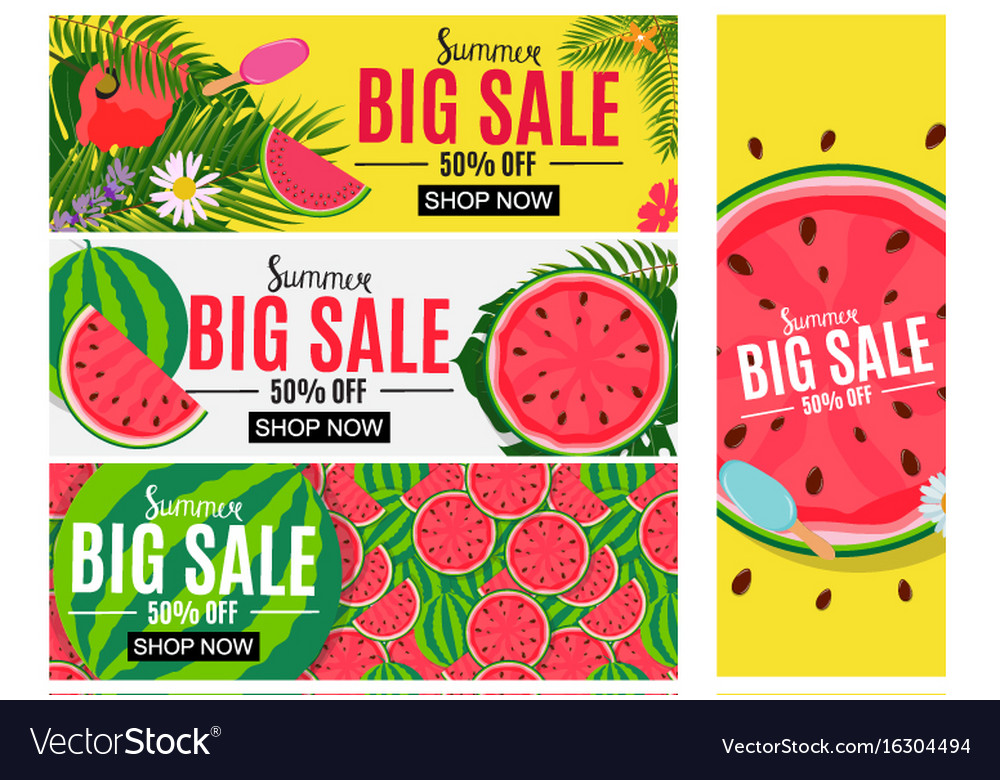 Summer sale abstract banner background collection