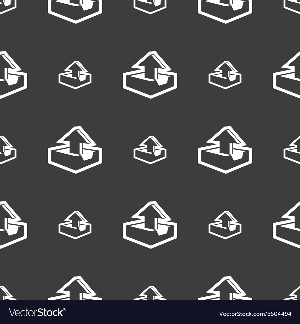 Upload icon sign seamless pattern on a gray