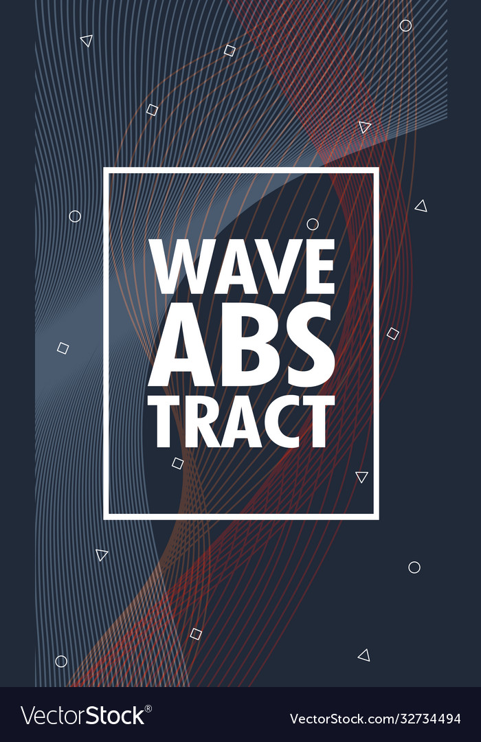 Wave abstract with lettering in blue background