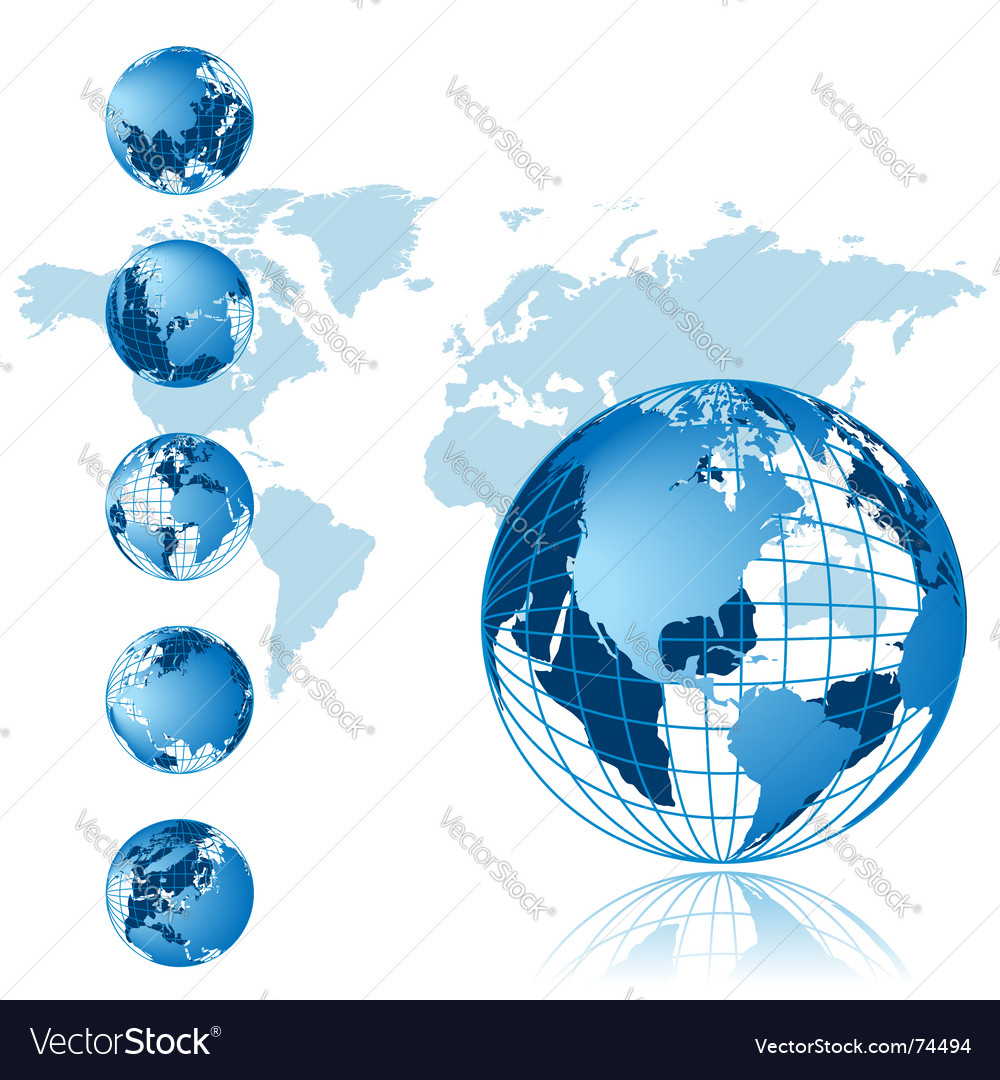 Download World map 3d globe series Royalty Free Vector Image