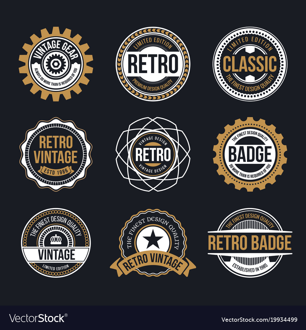 Circle vintage and retro badge design Royalty Free Vector