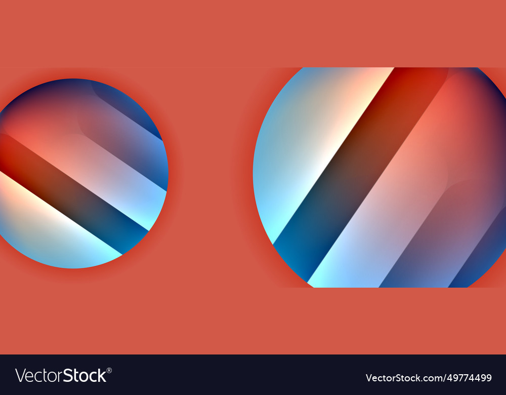 Glossy metal glowing circles geometric background Vector Image