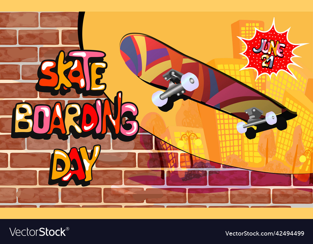 Go skateboarding day lettering poster design