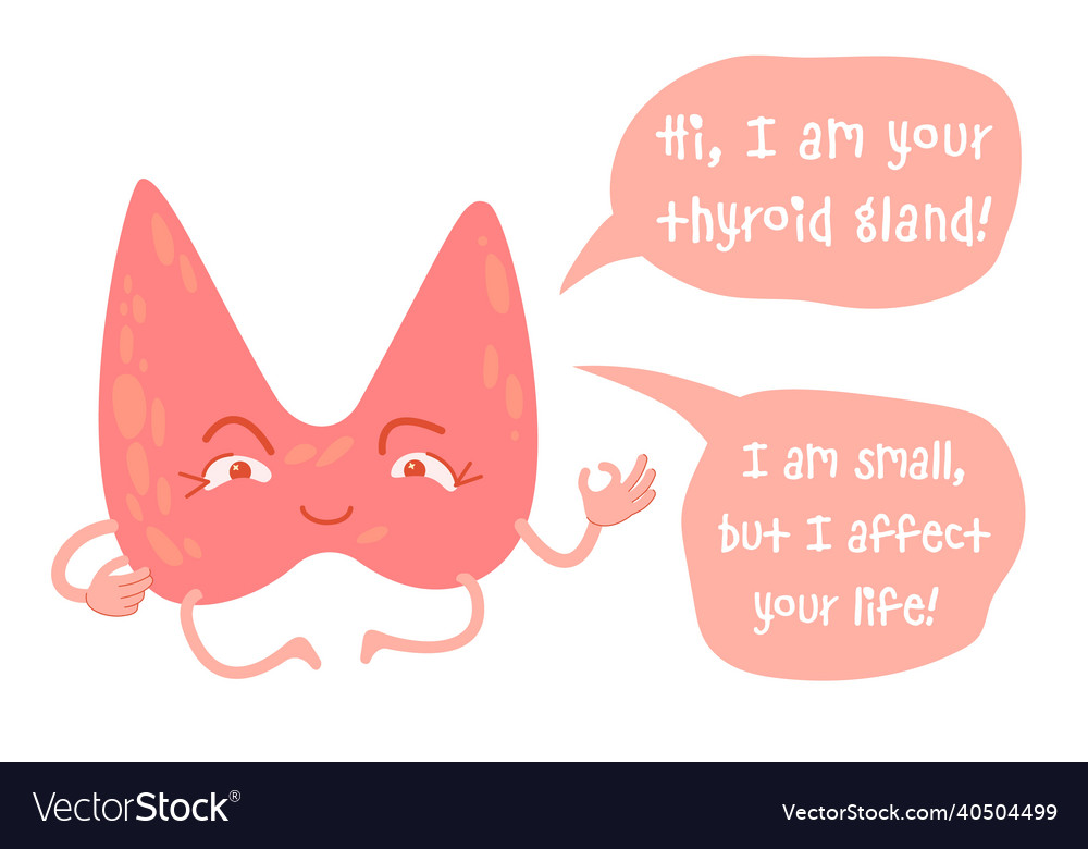 Healthy thyroid gland friendly cute cartoon Vector Image