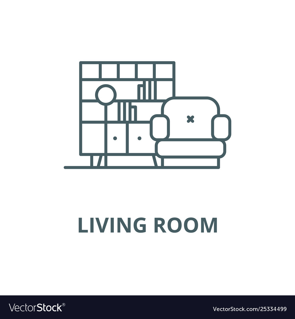 Living room line icon linear concept