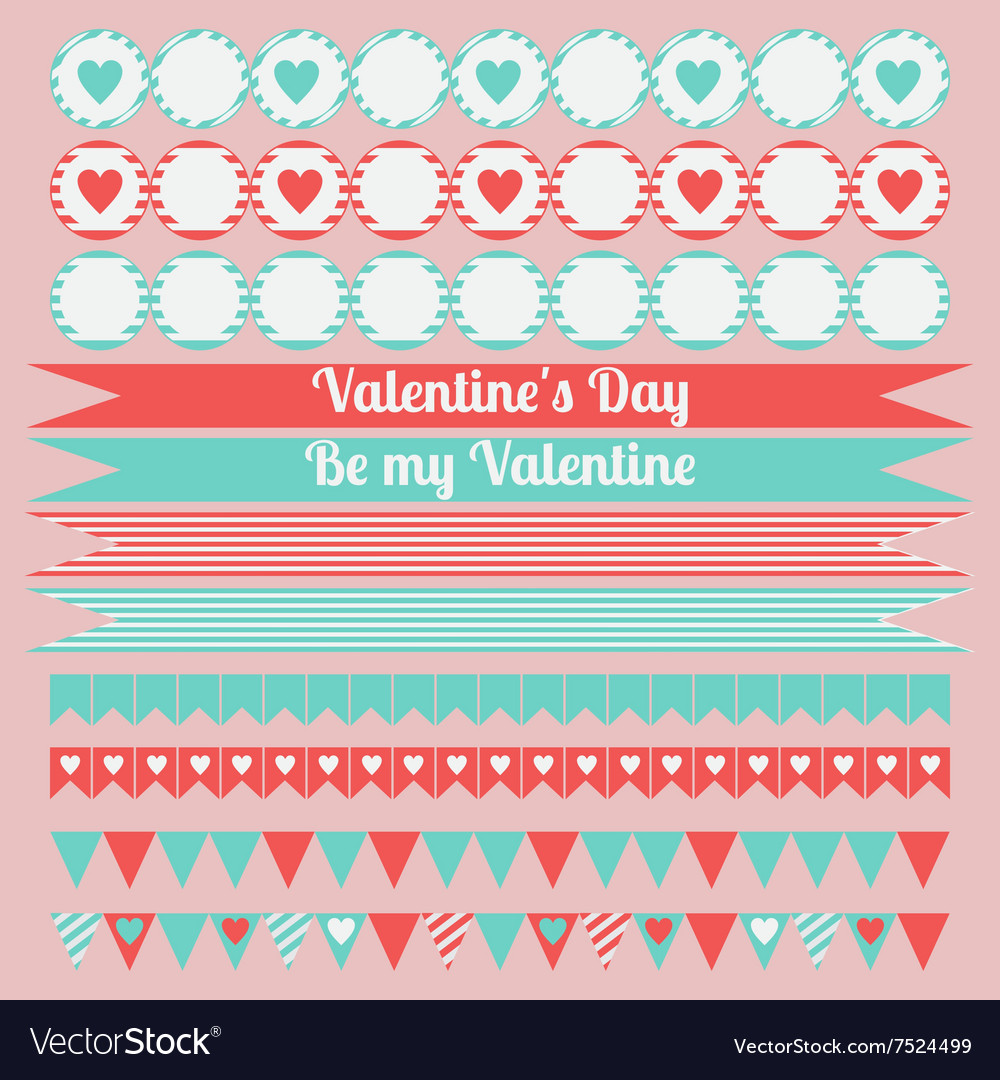 Printable set of saint valentine party elements