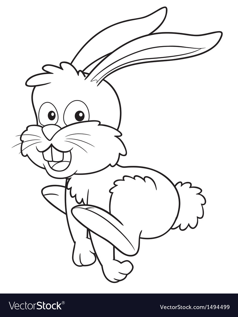 Rabbit outline Royalty Free Vector Image - VectorStock