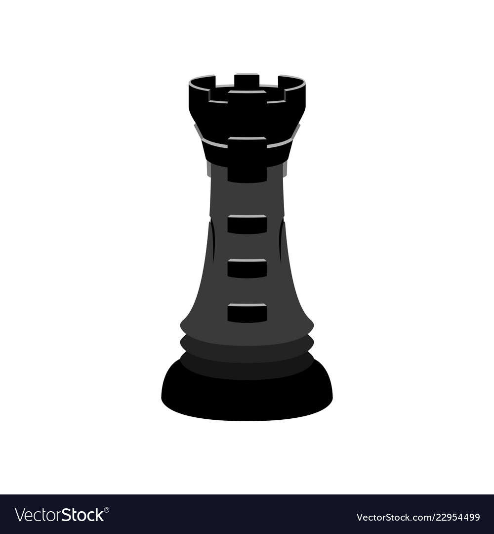 Silhouette of a rook chess piece Royalty Free Vector Image, rook chess