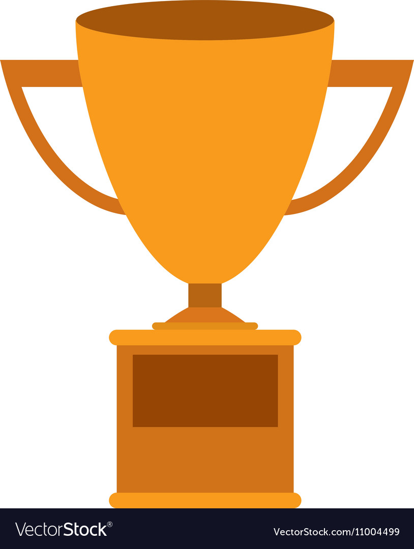 Trophy cup gold with plate Royalty Free Vector Image