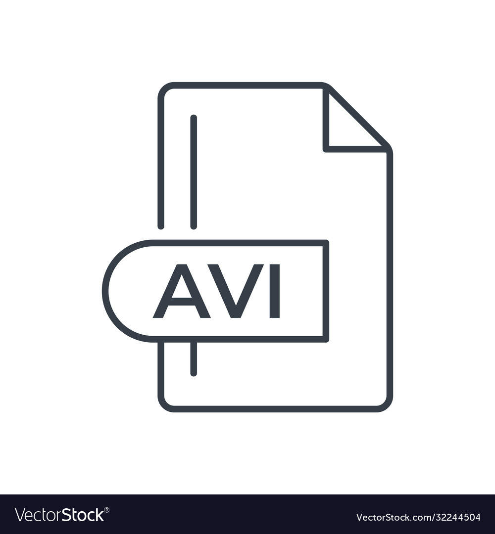 Avi file format icon extension line