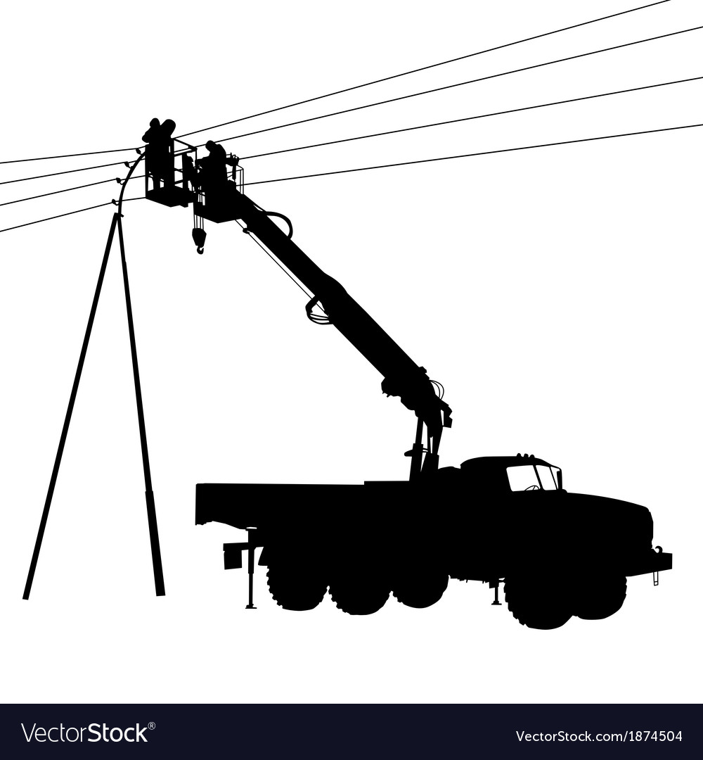 Electrician making repairs at a power pole