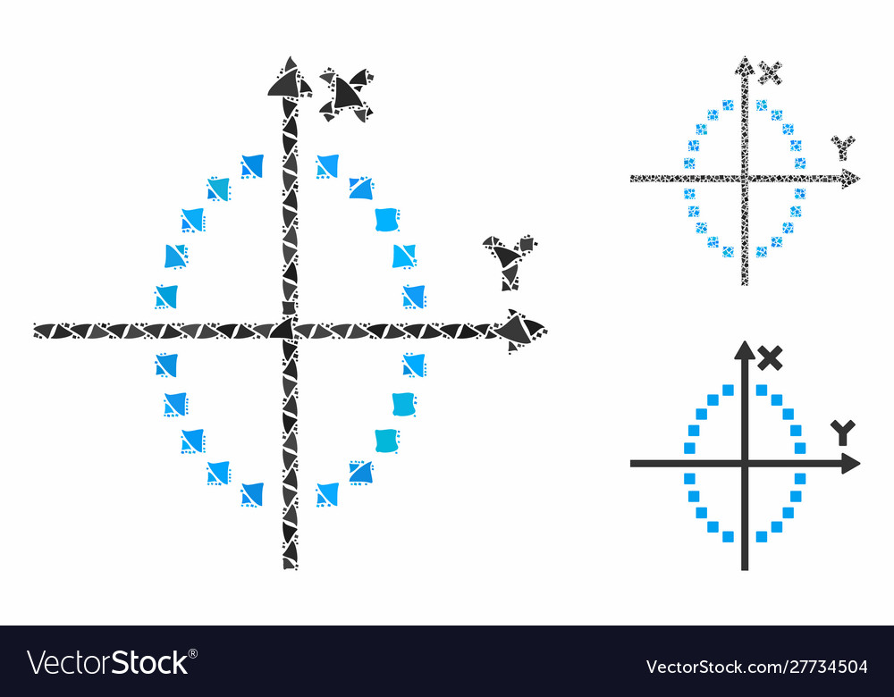 Ellipse plot composition icon tuberous elements vector image Ellipse plot composition icon tuberous elements