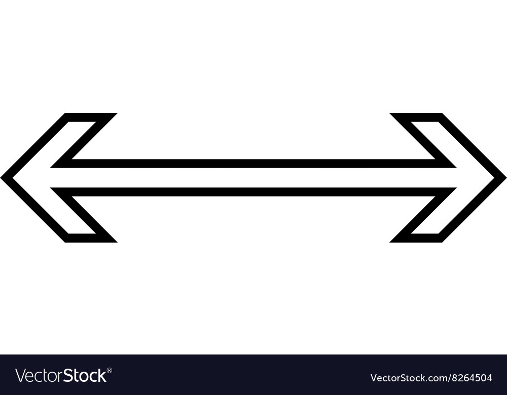 Exchange arrow horizontal contour icon Royalty Free Vector