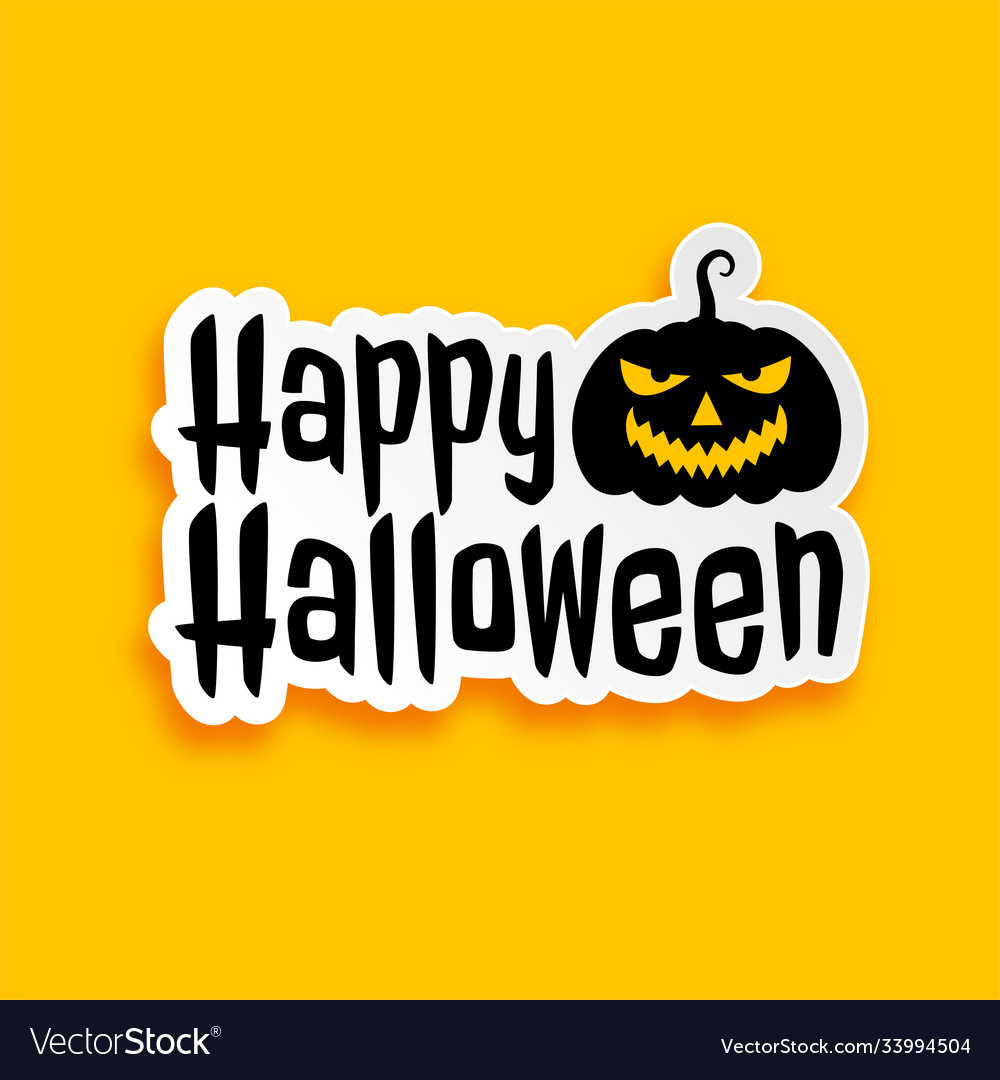 Happy halloween sticker design in flat style