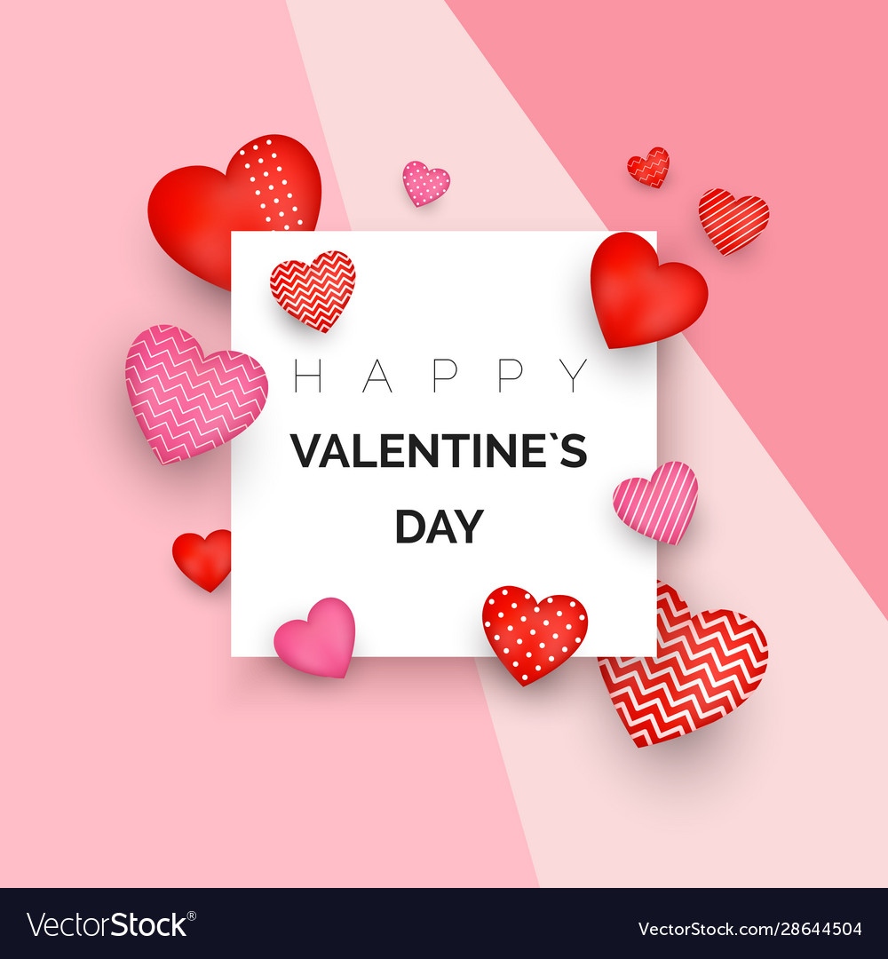 Happy valentines day greeting card or invitation Vector Image