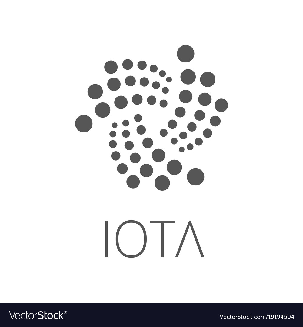 Iota coin symbol logo Royalty Free Vector Image