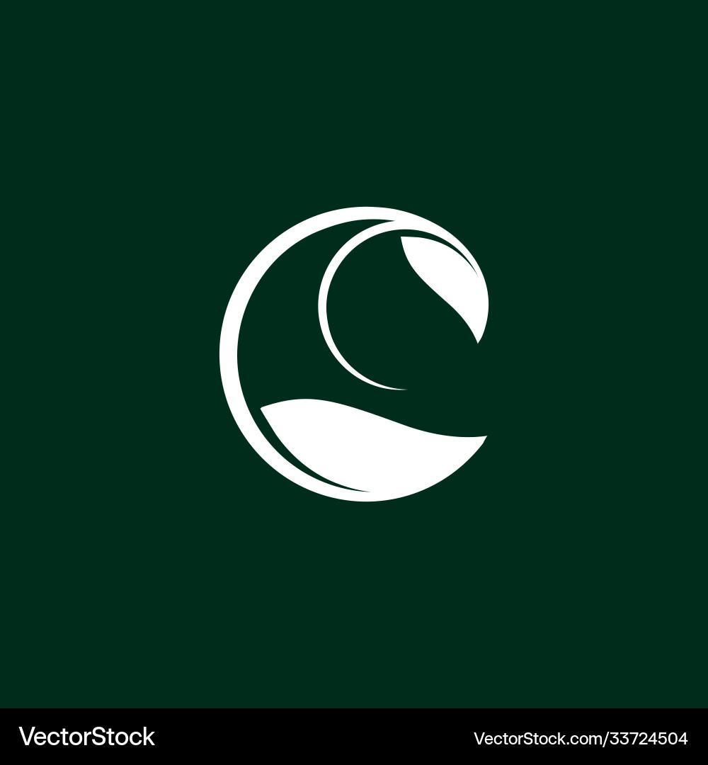 Leaf logo with letter c shapecreative initial c Vector Image