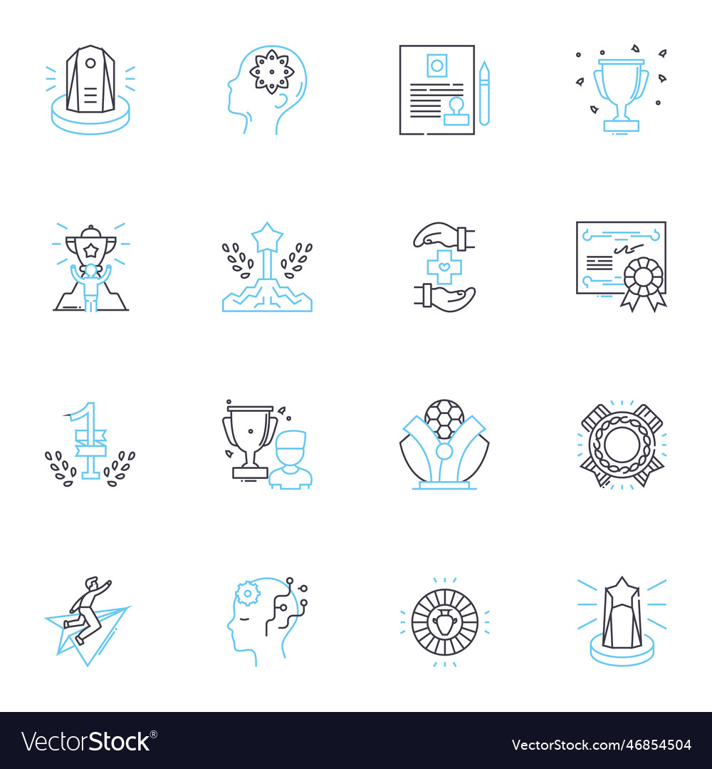 Learning curve linear icons set growth evolution