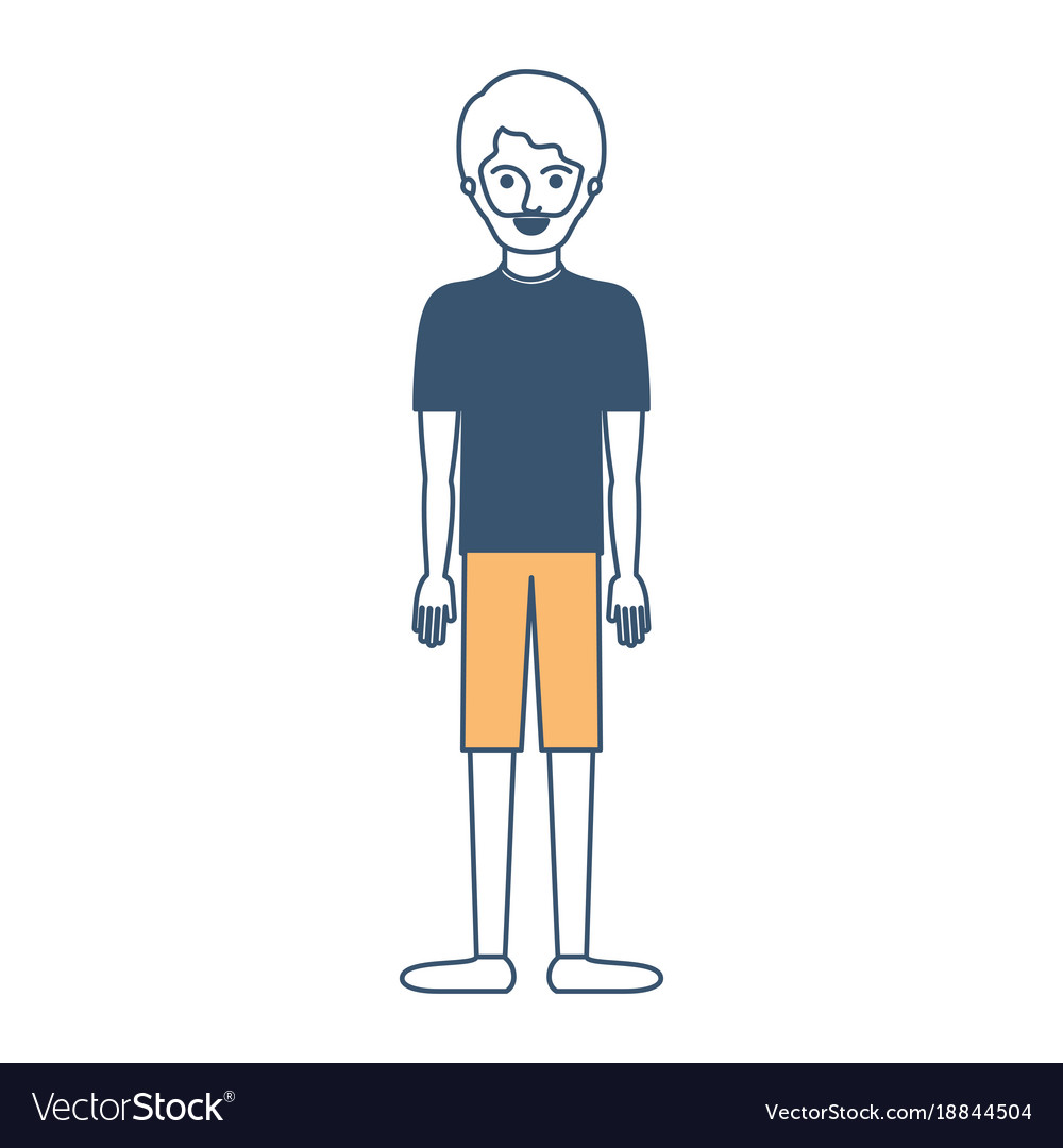 Man full body with t-shirt and short pants Vector Image