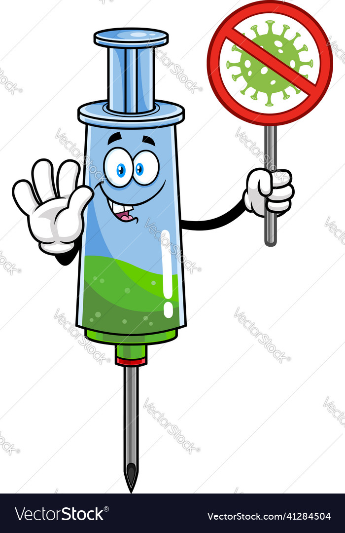 Medical syringe vaccine cartoon character Vector Image