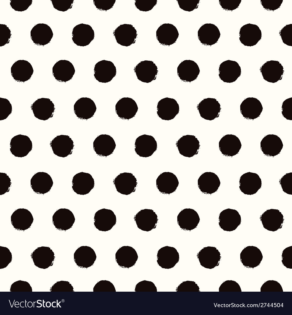 Seamless pattern with painted polka dot texture