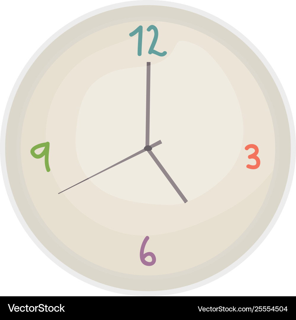 Time clock watch wall Royalty Free Vector Image