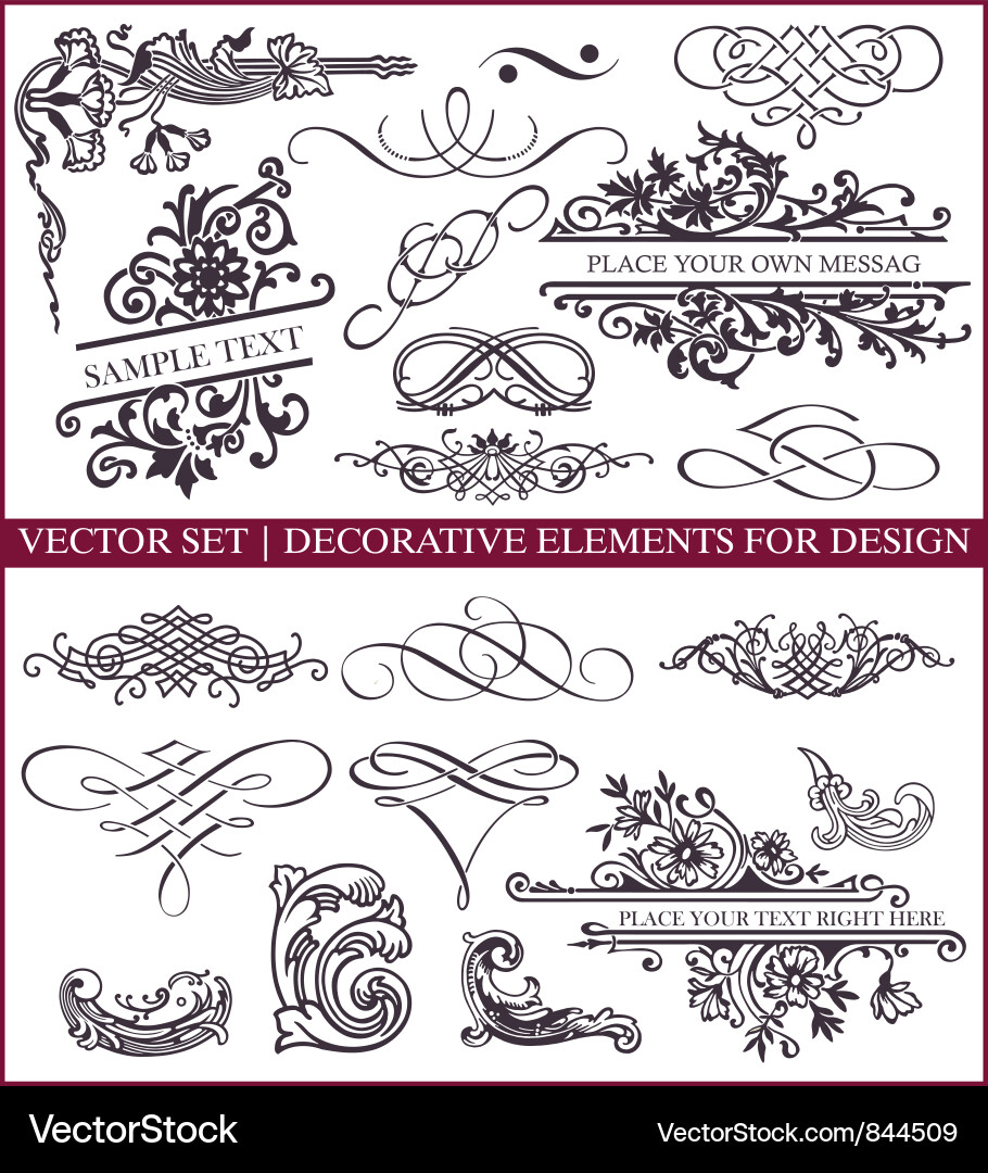 Calligraphic design elements Royalty Free Vector Image