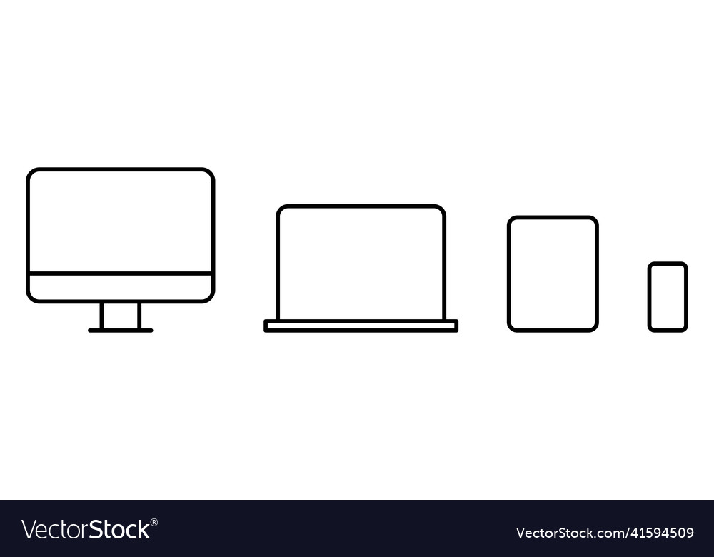 Computer laptop tablet and phone icon device Vector Image