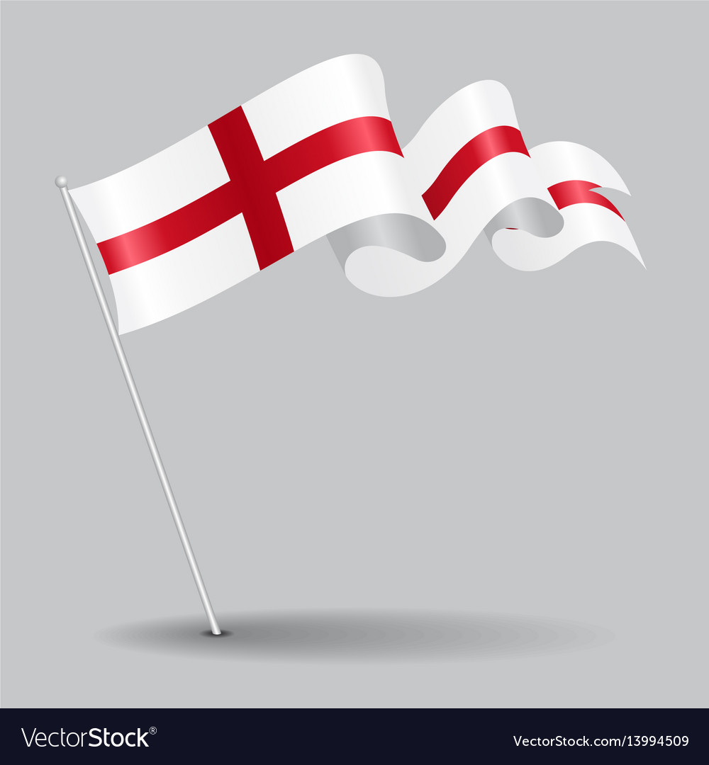 English pin wavy flag Royalty Free Vector Image