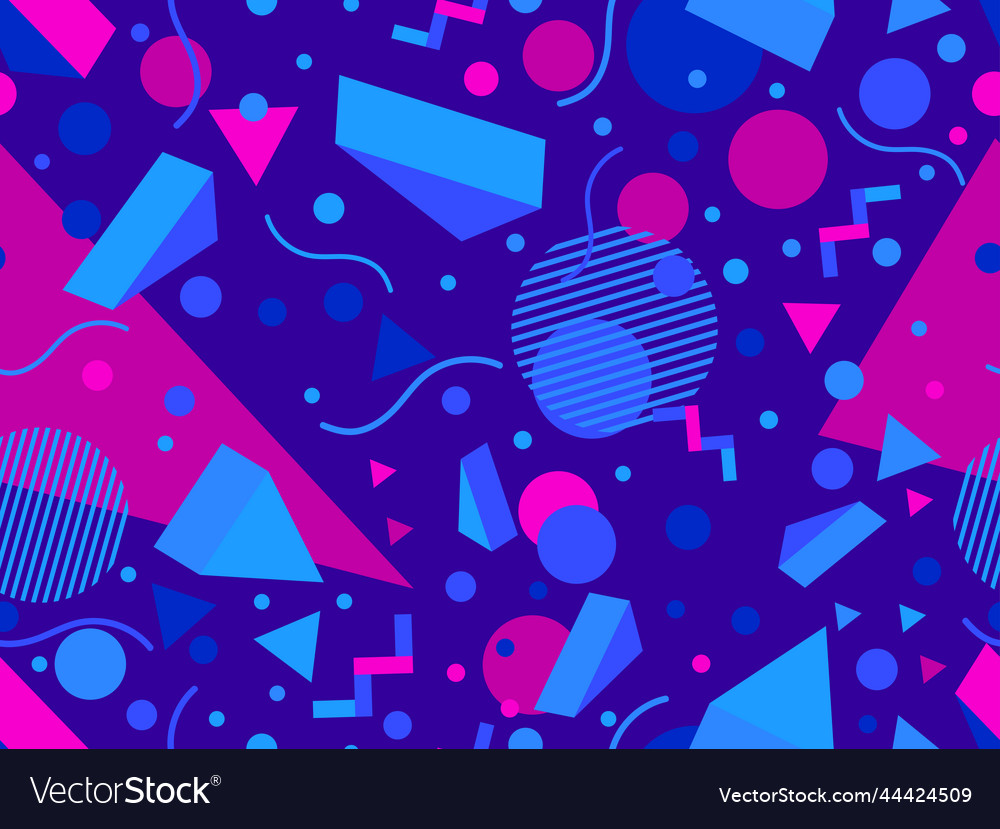 Geometric seamless pattern in 80s memphis style Vector Image