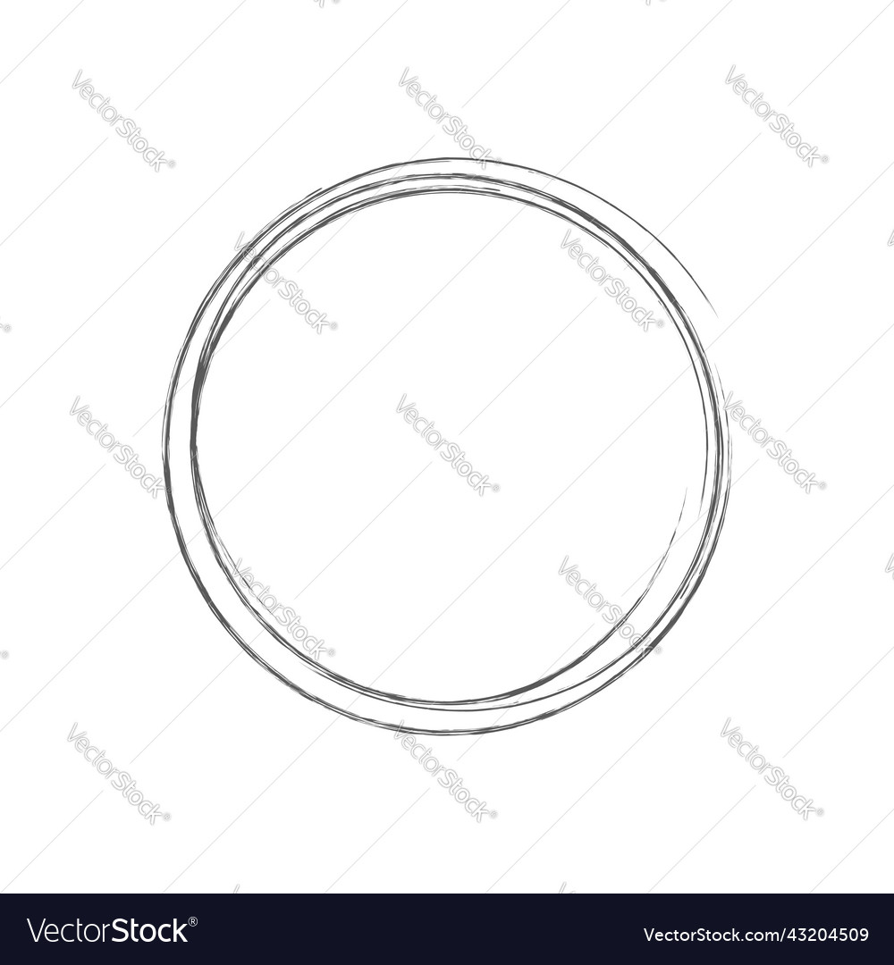 Hand drawn highlight circle sketch frame flat