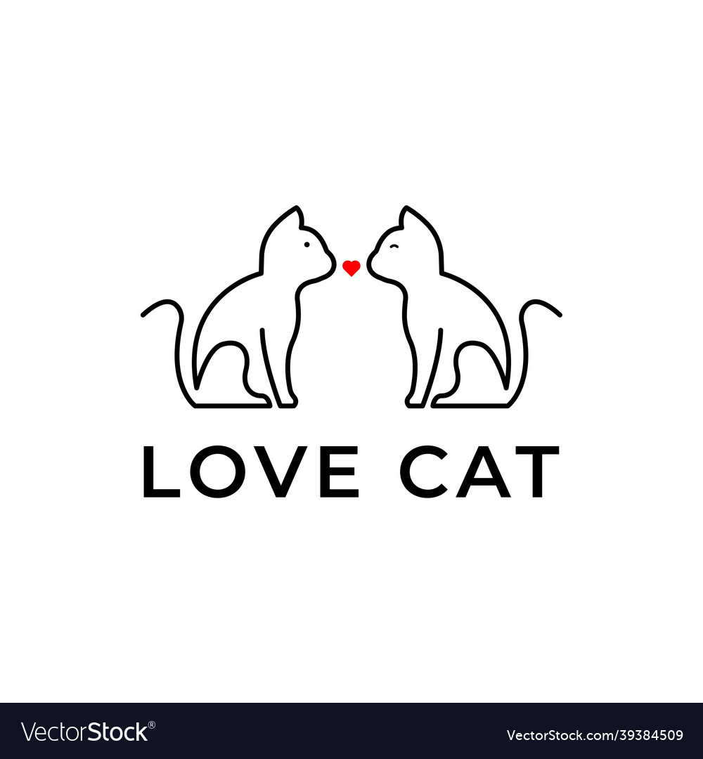 Cats in love logo icon Royalty Free Vector Image