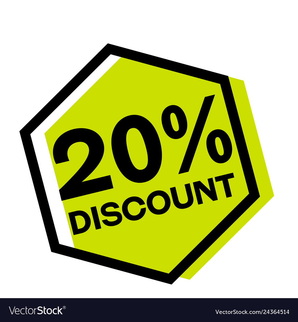 20 Percent Discount Stamp On White Royalty Free Vector Image