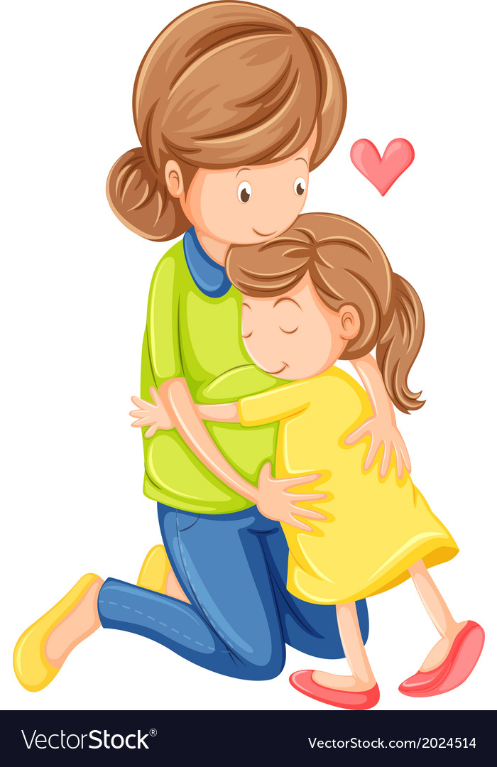 A love a mother and a daughter Royalty Free Vector Image